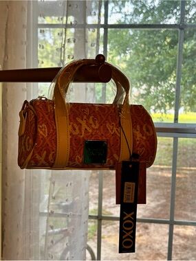 XOXO NWT Mini Barrel Crossbody Bag Graffiti Hearts Logo Purse